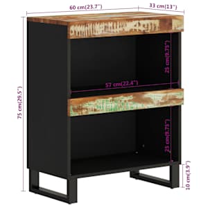 Odkládací skříňka 60 x 33 x 75 cm masivní recyklované dřevo - obrázek 8