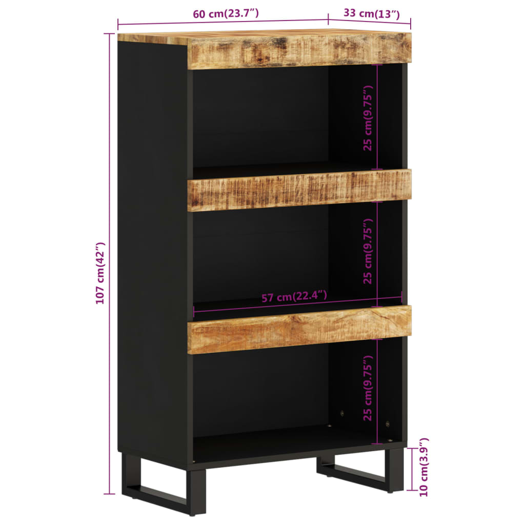 Dulap lateral vidaXL, 60x33x107 cm, lemn masiv de mango, 17.25 Kg 2 8720845781255 g en hd 5