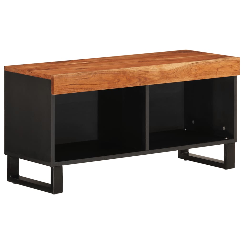 Meuble TV Armoire de Télévision Rangement Salon Bois Massif de Manguier