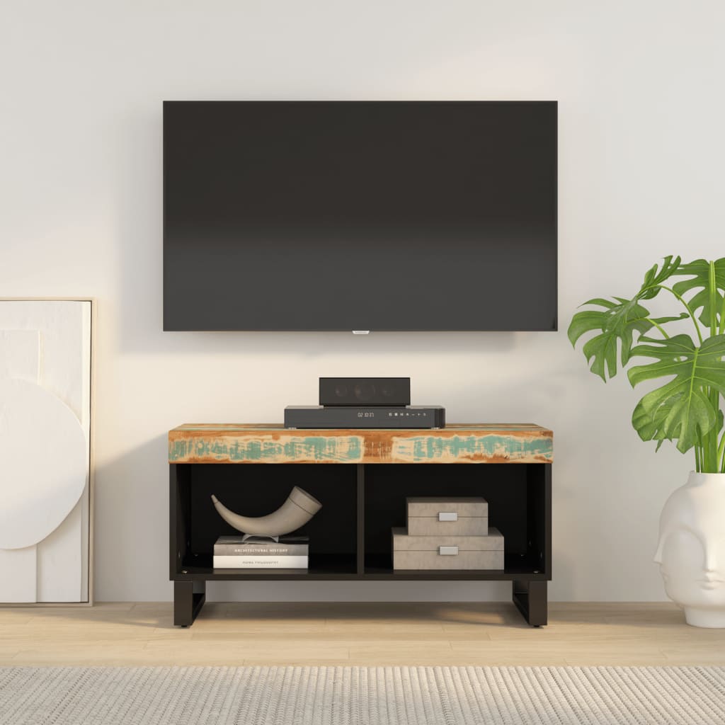 vidaXL tv-bord 85x33x43,5 cm massivt genbrugstræ