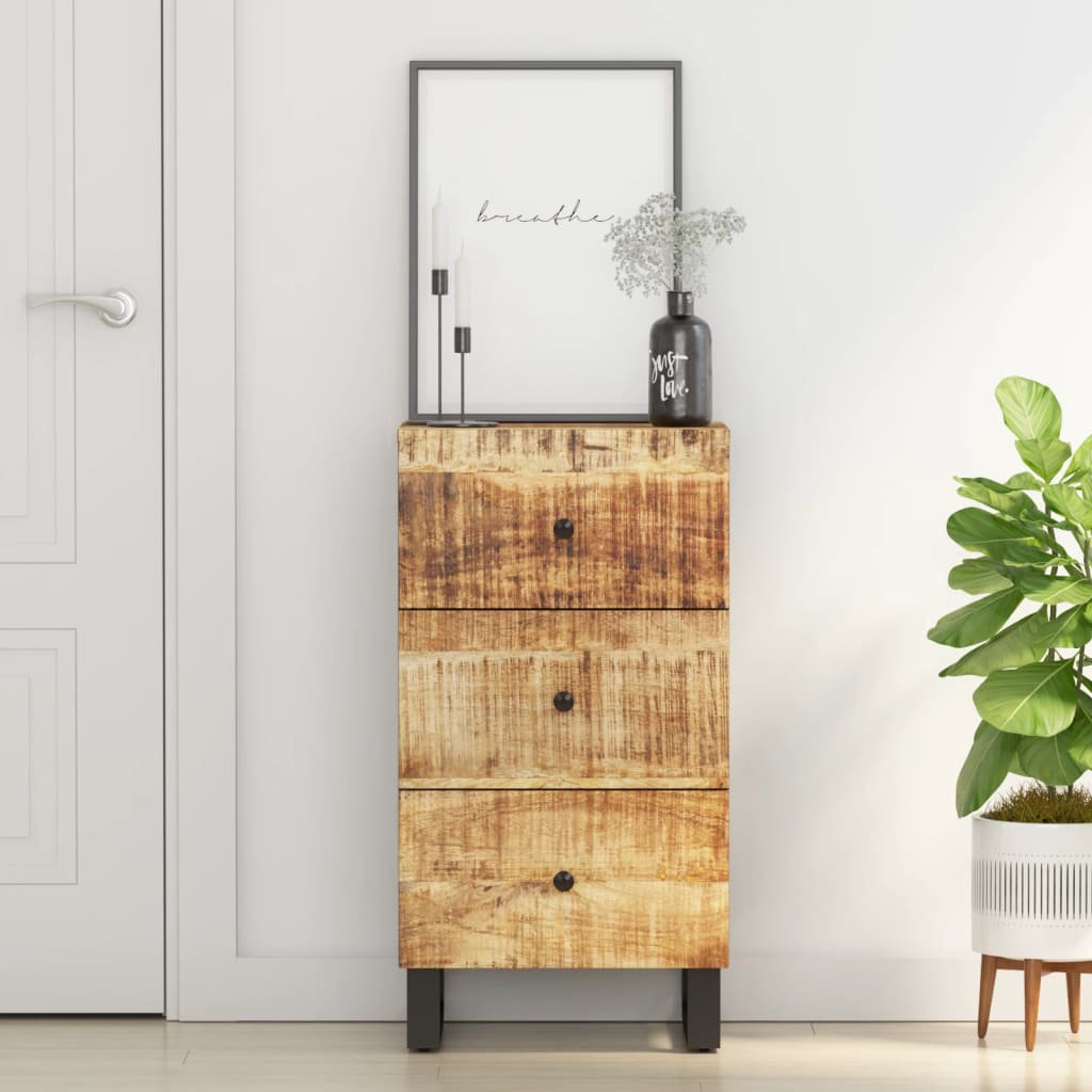 vidaXL Sideboard mit 3 Schubladen 40x33,5x75 cm Massivholz Mango