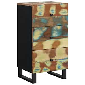 Příborník se 3 zásuvkami 40x33,5x75cm masivní recyklované dřevo - obrázek 9