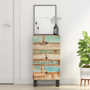Příborník se 3 zásuvkami 40x33,5x75cm masivní recyklované dřevo - obrázek 1
