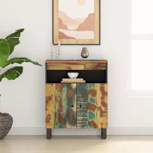 Příborník se 2 dvířky 60 x 33 x 75 cm masivní recyklované dřevo - obrázek 1