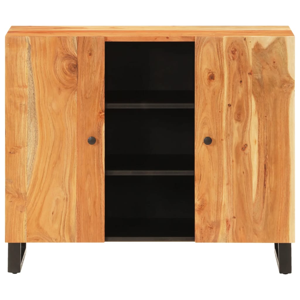 vidaXL Sideboard with 2 Doors 90x33x75 cm Solid Wood Acacia