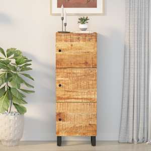Visoka omara s 3 vrati 40x33x110 cm trden mangov les in železo