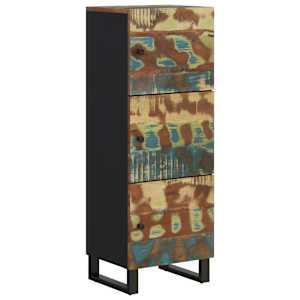 Komoda se 3 dvířky 40 x 33 x 110 cm recyklované dřevo a železo - obrázek 2