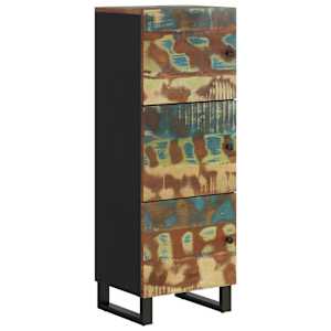 Komoda se 3 dvířky 40 x 33 x 110 cm recyklované dřevo a železo - obrázek 4