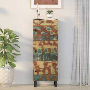 Komoda se 3 dvířky 40 x 33 x 110 cm recyklované dřevo a železo - obrázek 1