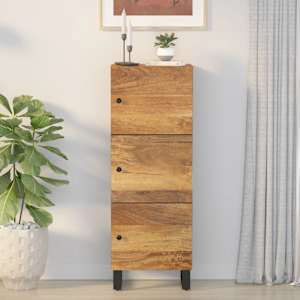 Visoka omara s 3 vrati 40x33x110 cm trden mangov les in železo