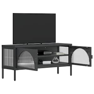 TV skříňka černá 105 x 35 x 50 cm sklo a ocel - obrázek 4