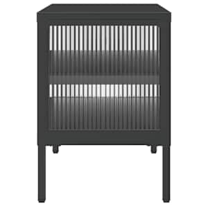 TV skříňka černá 105 x 35 x 50 cm sklo a ocel - obrázek 6