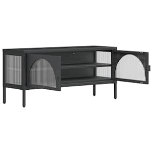 TV skříňka černá 105 x 35 x 50 cm sklo a ocel - obrázek 7