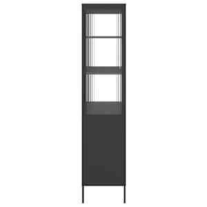 Highboard černý 90 x 40 x 180 cm sklo a ocel - obrázek 7
