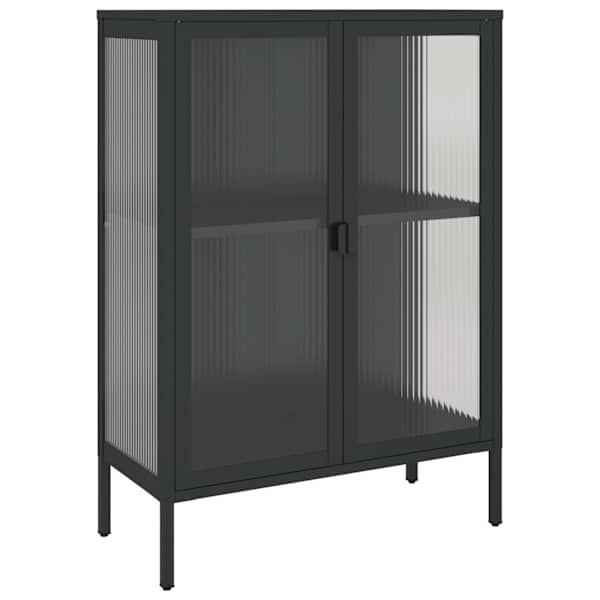vidaXL puhvetkapp, must, 75 x 35 x 105 cm, klaas ja teras