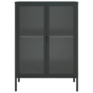 Příborník černý 75 x 35 x 105 cm sklo a ocel - obrázek 6