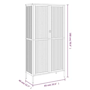 Highboard černý 85 x 40 x 180 cm sklo a ocel - obrázek 11