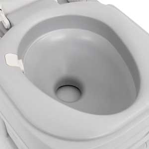 Přenosná kempingová toaleta šedá a bílá 22+12 l HDPE - obrázek 8