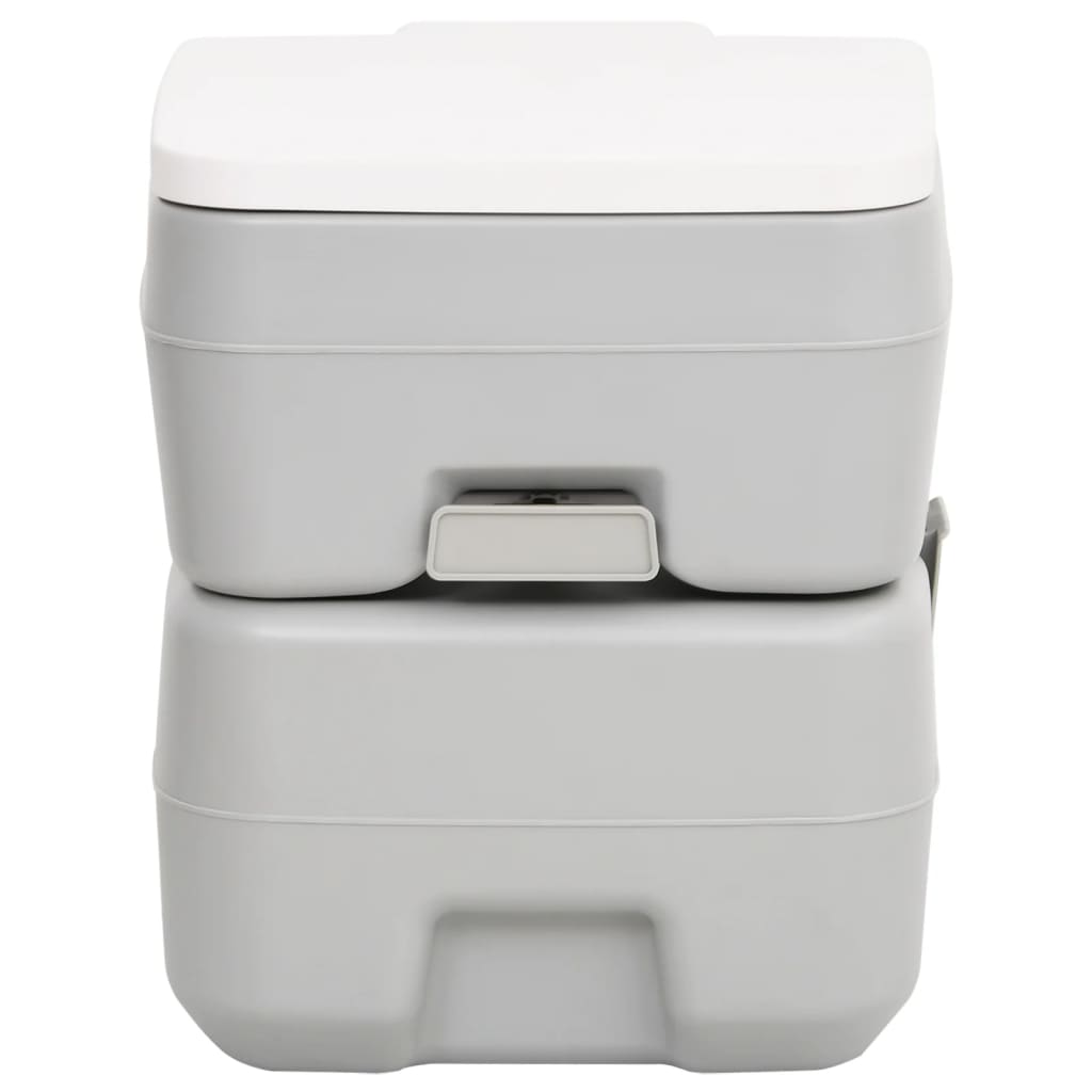 vidaXL Toaletă portabilă de camping, gri și alb, 20+10 L, HDPE