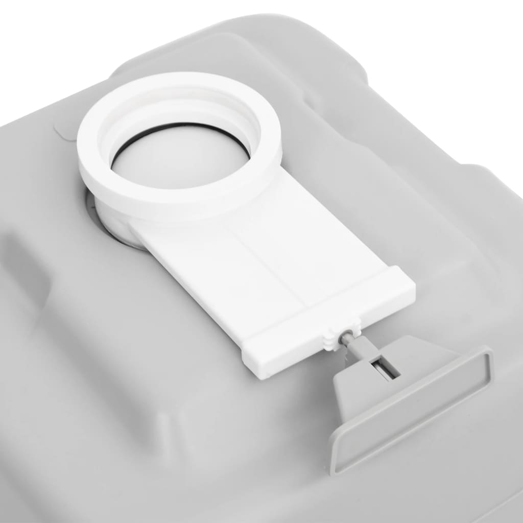 Szürke és fehér HDPE hordozható kemping WC 20+10 L 