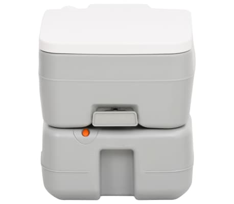 vidaXL Prijenosni toalet za kampiranje sivo-bijeli 15 + 10 L HDPE