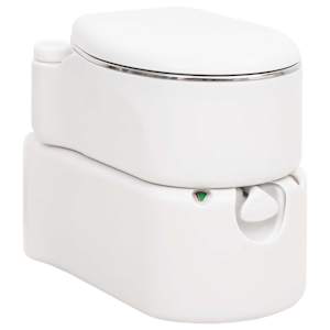 vidaXL integreeritav matkatualett, valge, 24+17 l, HDPE ja teras