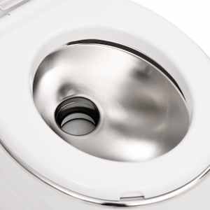 Integrovaná kempingová toaleta bílá 24+17 l HDPE a ocel - obrázek 9