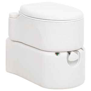 vidaXL integreeritav matkatualett, valge, 24+17 l, HDPE ja email