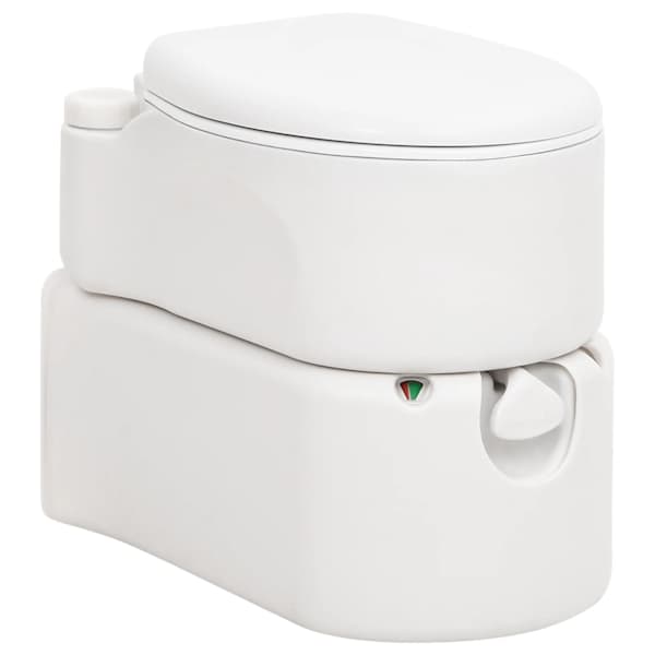 vidaXL integreeritav matkatualett, valge, 24+17 l, HDPE ja email