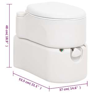 Integrovaná kempingová toaleta bílá 24+17 l HDPE a smalt - obrázek 12
