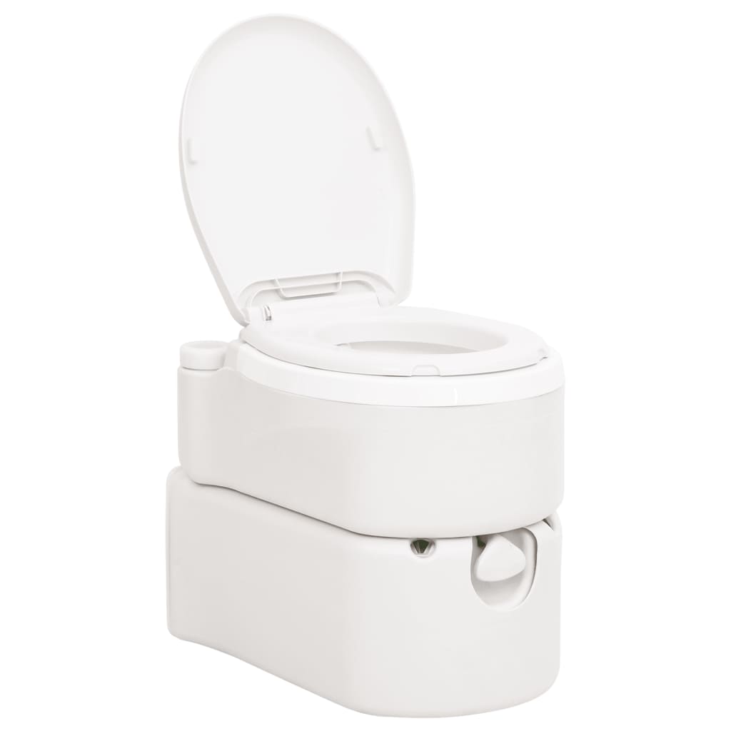 Integrovaná kempingová toaleta bílá 24+17 l HDPE a PP