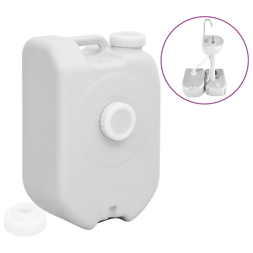 vidaXL Rezervor de apă portabil cu adaptor, gri, 24 L