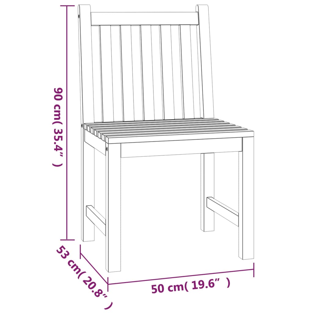 imagem de vidaXL 3 pcs conjunto de jantar para jardim madeira de teca maciça11