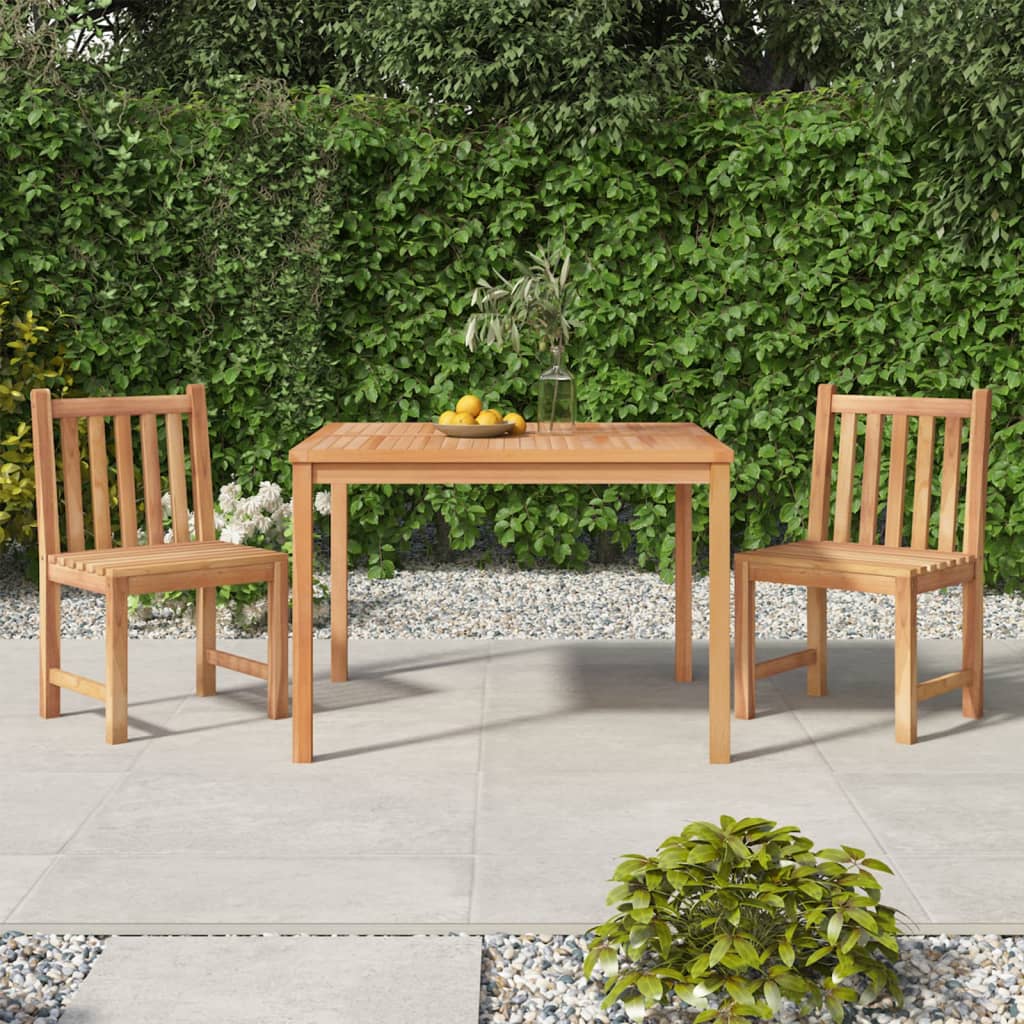 vida XL 3-tlg. Garten-Essgruppe Massivholz Teak