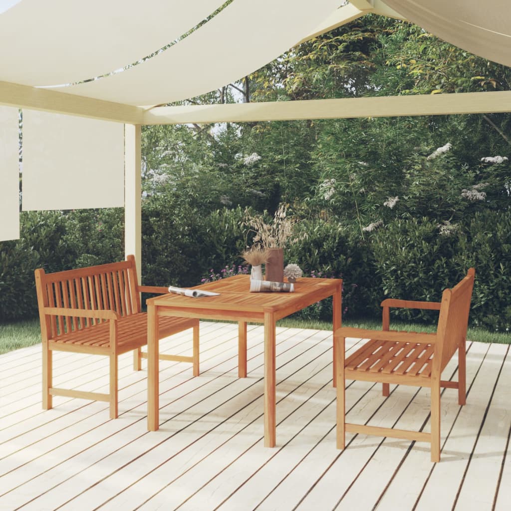vida XL 3-tlg. Garten-Essgruppe Massivholz Teak