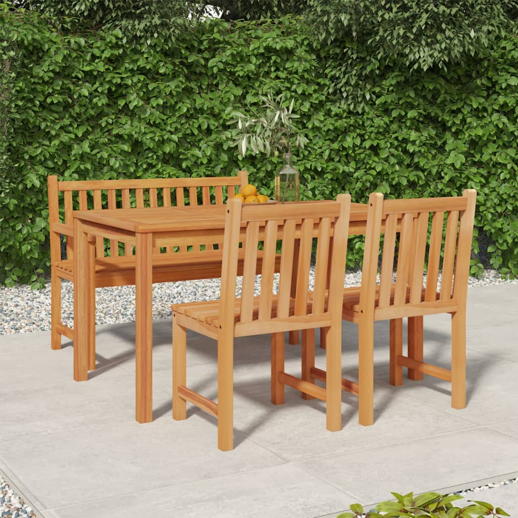 imagem de vidaXL 4 pcs conjunto de jantar p/ jardim madeira de teca maciça1