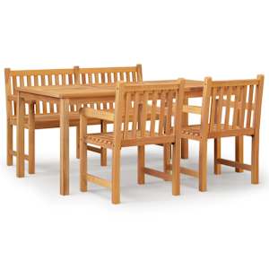 4dílný zahradní jídelní set masivní teakové dřevo - obrázek 2