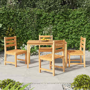 Vrtna jedilna garnitura 5-delna trdna tikovina