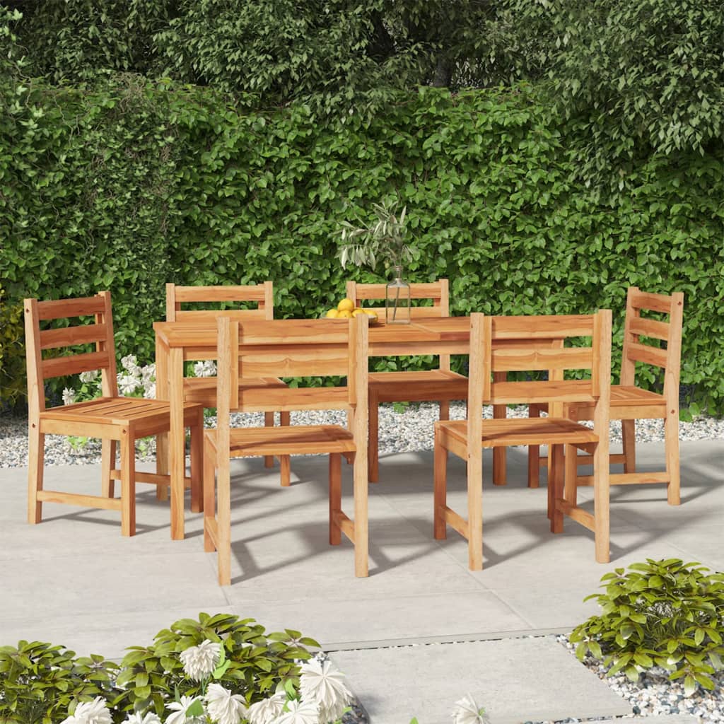 imagem de vidaXL Conjunto de jantar para jardim 7 pcs madeira de teca maciça1