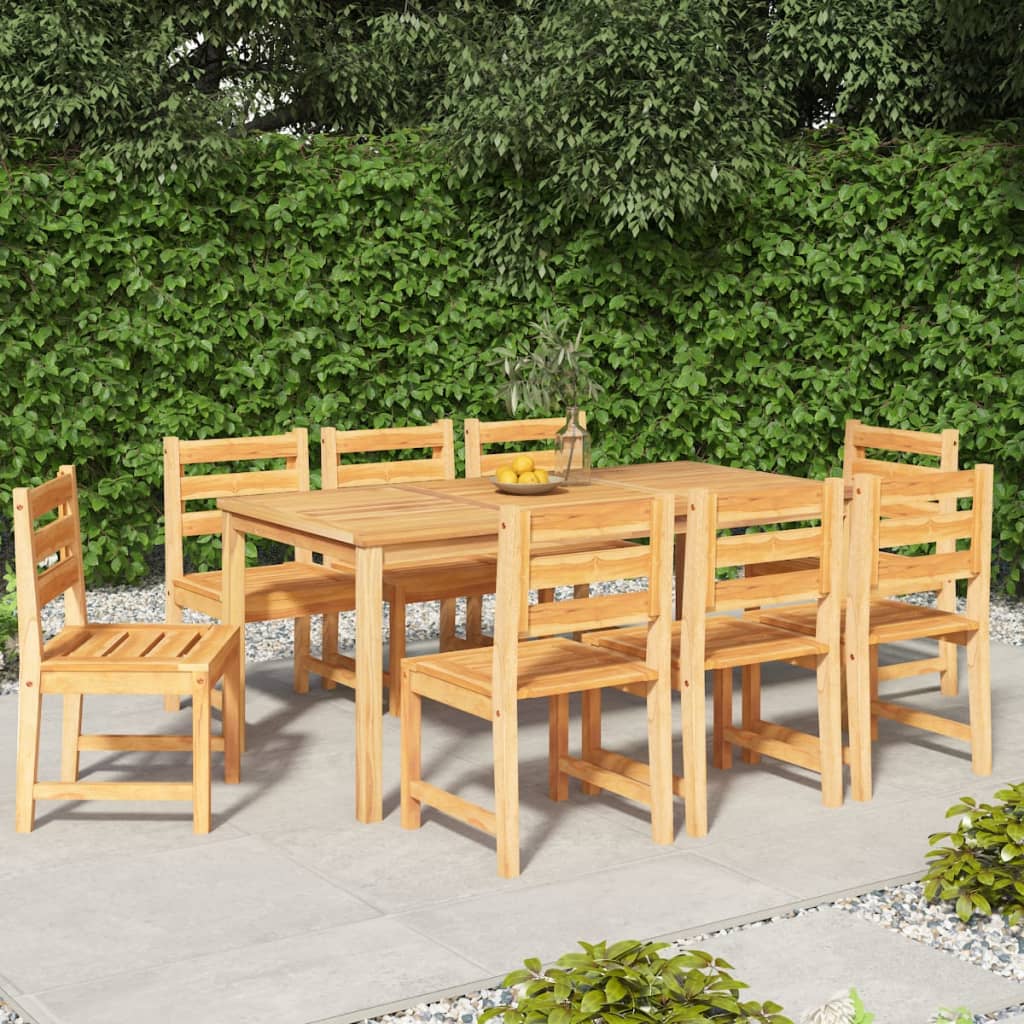 imagem de vidaXL 9 pcs conjunto de jantar para jardim madeira de teca maciça1