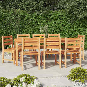 Vrtna jedilna garnitura 9-delna trdna tikovina