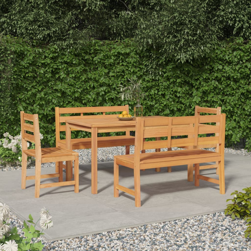 vidaXL 5-tlg. Garten-Essgruppe Massivholz Teak