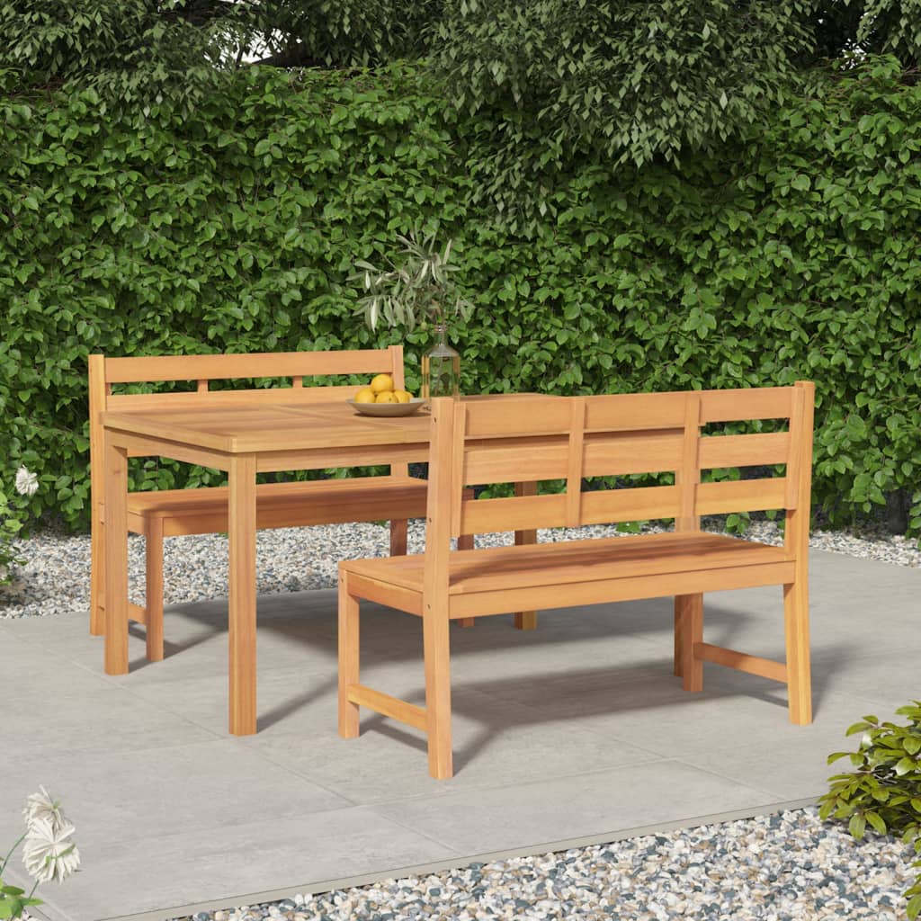 Ensemble à dîner de jardin 3 pcs Bois de teck massif