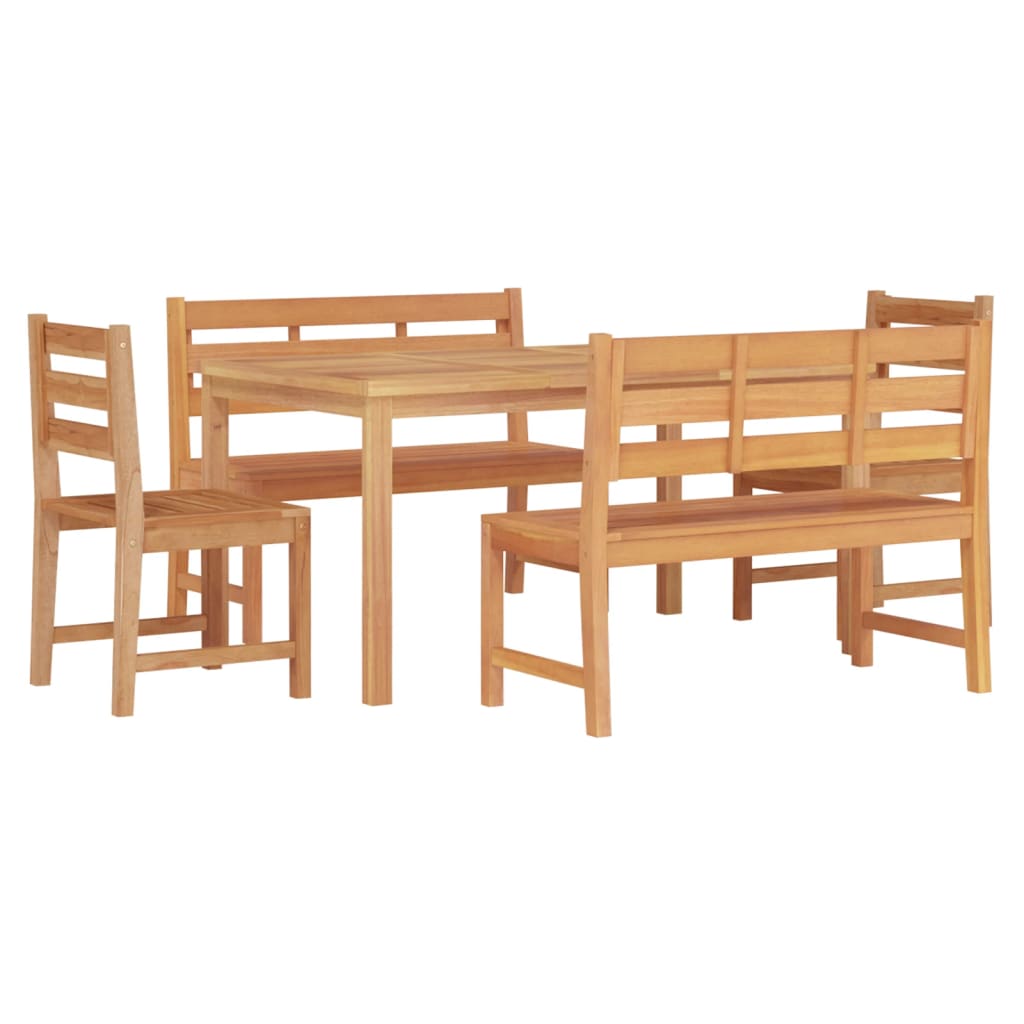 vidaXL Set de sufragerie de grădină, lemn masiv de tec, 5 piese