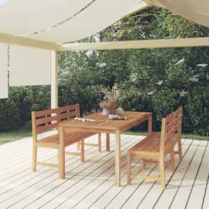 Vrtna jedilna garnitura 3-delna trdna tikovina