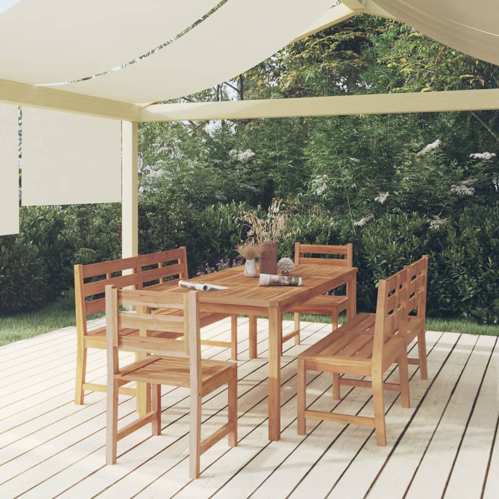 vida XL 5-tlg. Garten-Essgruppe Massivholz Teak