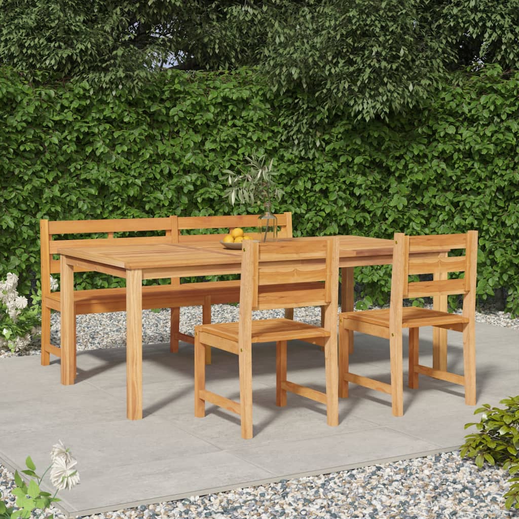 vidaXL 4-tlg. Garten-Essgruppe Massivholz Teak