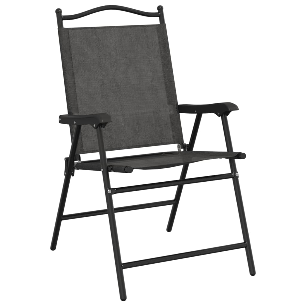 vidaXL Tuinstoelen 8 st inklapbaar staal en textileen gemêleerd grijs afbeelding
