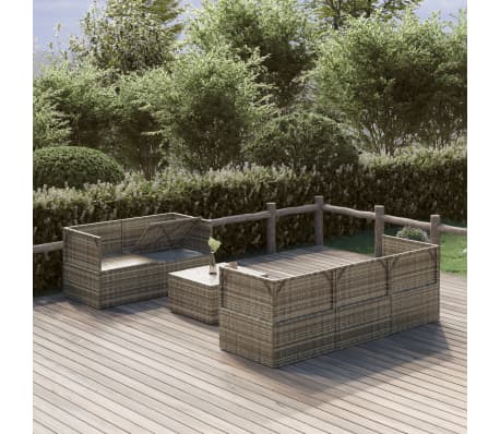 vidaXL 6-dielna z&aacute;hradn&aacute; sedacia s&uacute;prava s podložkami polyratan siv&aacute;