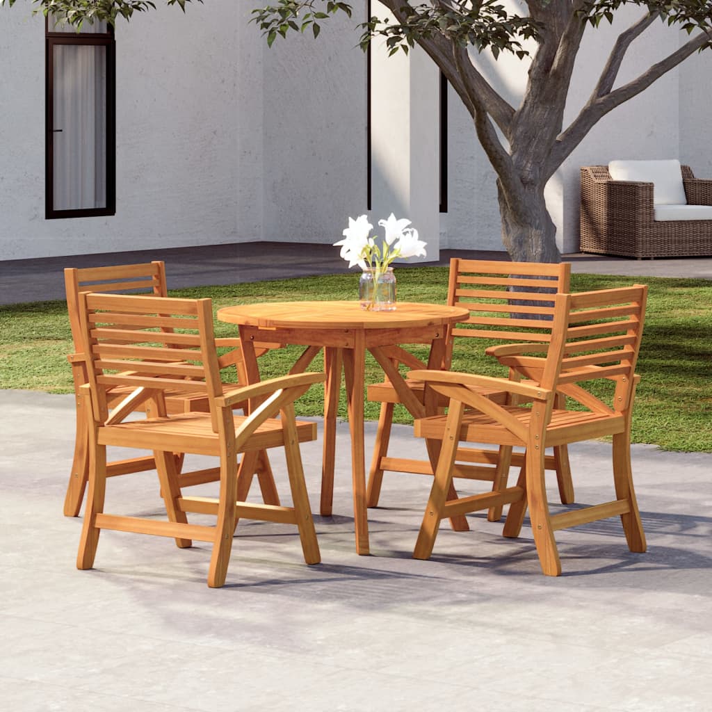 TopSellers-Garden Dining Set Acacia Wood - 5 Piece Elegant Outdoor Furniture